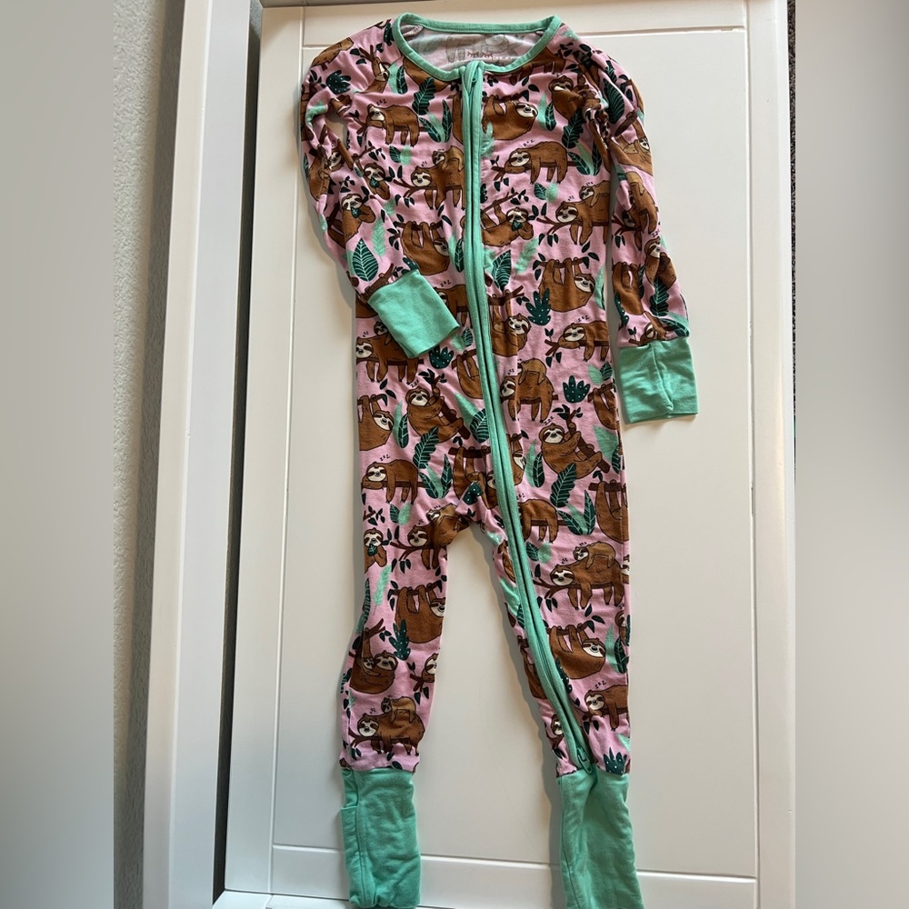 Little Sleepies Sloth print Zippies! Size 18-24 months